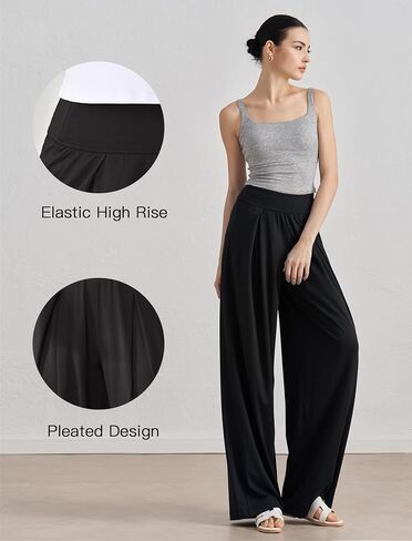 Yvette High Waisted Wide Leg Pants for Women Lightweight Casual Athletic Pants Loose Fit Lounge Travel Work in Saudi Arabia