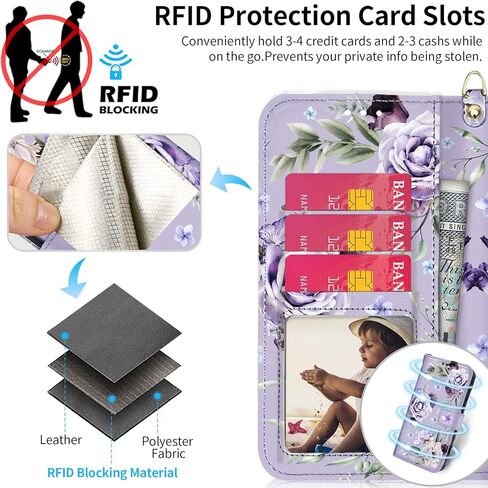 hoggu متوافق مع iPhone 14 Case Wallet [Support Magsafe Charger] Magnetic Floral Flor Flip Pu Wallet Wallet مع حظر حامل البطاقة RFID ، حالة محفظة للنساء الفتيات الرماديون in Kuwait