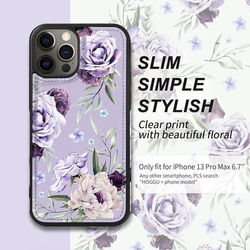 hoggu متوافق مع iPhone 14 Case Wallet [Support Magsafe Charger] Magnetic Floral Flor Flip Pu Wallet Wallet مع حظر حامل البطاقة RFID ، حالة محفظة للنساء الفتيات الرماديون in Kuwait