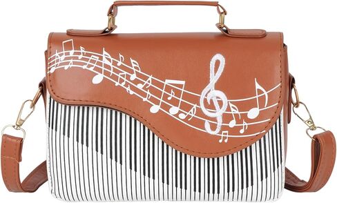 المرأة البيانو نمط الموسيقى ملاحظة أعلى مقبض حقيبة صغيرة Crossbody حمل حقيبة الكتف حقيبة المحفظة in Kuwait