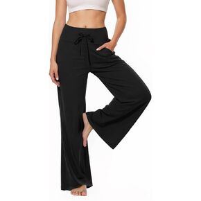 Womens Wide Leg Yoga Pants with Pockets, Stretch High Waisted Workout Casual Loose Lounge Pants in Saudi Arabia