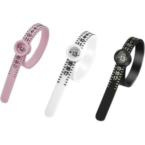 أداة قياس حجم الخاتم مع عدسة مكبرة - مقياس حجم الإصبع قابل لإعادة الاستخدام، مقاسات الولايات المتحدة 1-17 (6) in Kuwait