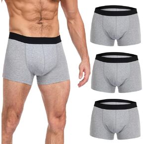 Incontinence Underwear for Men - 100ml Absorbency | Leakproof & Odor-Control | Reusable Washable Bladder Control Boxer Briefs | High-Waist for Night & Active Use [3-Pack] (Grey, L) in Kuwait