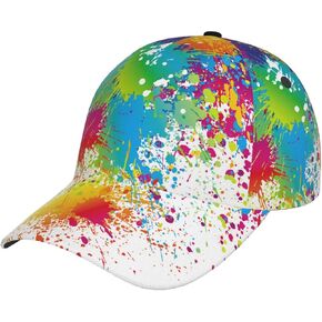 Funny Paint Drop Splatter Colorful Sunscreen Baseball Cap Women & Men, Sport Adjustable Baseball Hat, Sun Cap, Trucker Hat in Saudi Arabia