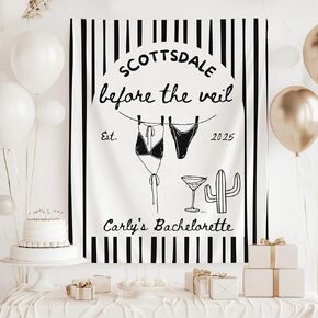 Scottsdale Before the Veil Bachelorette Tapestry, Arizona Desert Trip Party Decoration, Scottsdale Bachelorette Celebration Decor, Fun Bridal Shower Wall Hanging Accent in Saudi Arabia