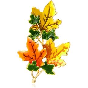 Thanksgiving Brooch Pin for Women Autumn Yellow Orange Red Fall Leaves Brooch Pin Thanksgiving Jewelry Accessory Gifts Decoration in Saudi Arabia