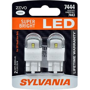 سيلفانيا - لمبة بيضاء 7444 T20 ZEVO LED - لمبة LED ساطعة، مثالية لأضواء الجري أثناء النهار (DRL) والأضواء الاحتياطية/الخلفية (تحتوي على لمبتين) in Saudi Arabia