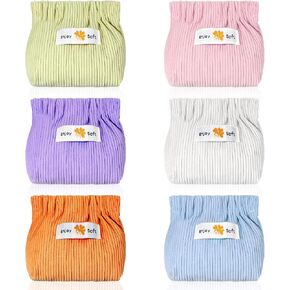 JIEYAO 6Pcs Corduroy Makeup Bags, Elastic Hair Tie Organizer Multicolor Storage Bag Daily Travel Organizer Bag Travel Makeup Pouch Portable Cosmetic Accessories Storage Multipurpose Pouches for Women in Saudi Arabia