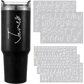 Tenceur 5 Sheets Custom Name Letter Stickers for Water Bottles Waterproof UV Dtf Cup Wraps Personalized Vinyl Letter Alphabet Stickers Name Decals for 14-40oz Tumbler Cup DIY Craft Christmas Decor in Kuwait