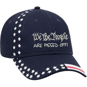 We The People are Pissed Off Embroidered Structured Adjustable One Size Fits All US Flag Hat (585 Navy) in Saudi Arabia
