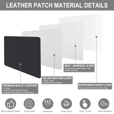 Leather Patches for Furniture,17X79inch Self Adhesive Leather Repair Patch,Leather Repair kit for Furniture,Couch,Car Seat,Motorcycle seat,Loveseat (Matte Black-Litchi Grain, 17X79 inch) in Kuwait