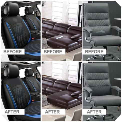 Leather Patches for Furniture,17X79inch Self Adhesive Leather Repair Patch,Leather Repair kit for Furniture,Couch,Car Seat,Motorcycle seat,Loveseat (Matte Black-Litchi Grain, 17X79 inch) in Kuwait