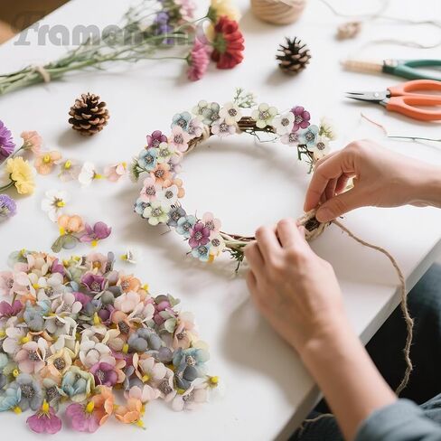 Framendino, 150 Pack Small Fake Flowers for Crafts Multicolor Mini Silk Daisy Flower Heads Wedding Home Decor DIY Scrapbooking Garland Wreath Making in Kuwait