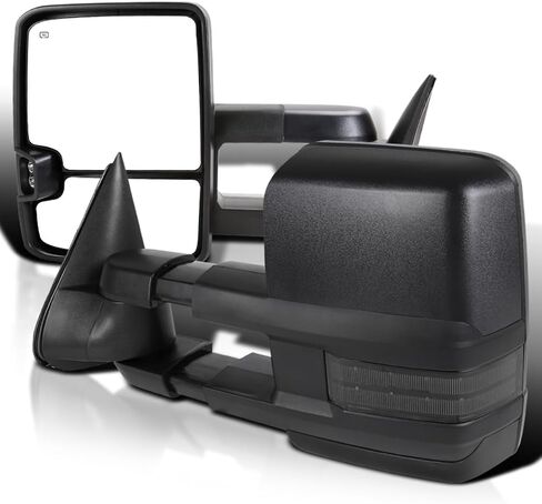 SPEC-D TUNING Smoke LED Signal Power Heated Manual Fold Towing Mirrors Compatible with 1988-1998 GMC C/K 1500 2500 3500, 1992-1999 Yukon Suburban Left + Right Pair in Saudi Arabia
