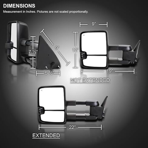 SPEC-D TUNING Smoke LED Signal Power Heated Manual Fold Towing Mirrors Compatible with 1988-1998 GMC C/K 1500 2500 3500, 1992-1999 Yukon Suburban Left + Right Pair in Saudi Arabia