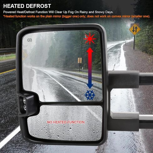SPEC-D TUNING Smoke LED Signal Power Heated Manual Fold Towing Mirrors Compatible with 1988-1998 GMC C/K 1500 2500 3500, 1992-1999 Yukon Suburban Left + Right Pair in Saudi Arabia