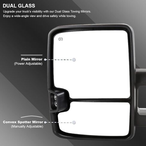 SPEC-D TUNING Smoke LED Signal Power Heated Manual Fold Towing Mirrors Compatible with 1988-1998 GMC C/K 1500 2500 3500, 1992-1999 Yukon Suburban Left + Right Pair in Saudi Arabia