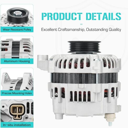 Automotive New Alternator Fit for Mercury Villager & Nissan Quest 3.3L 1999 2000 2001 2002, XF52-10300-AC, XF5Z-10346-AA, 400-48015, 23100-7B000 in Saudi Arabia