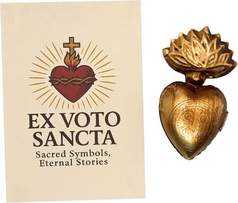 VILLAGE GIFT IMPORTERS Metal Milagros Heart Wall Ornament | Mexican Inspired Folk Art Religious Wall Decor | Gold-Tone | Saint Benedict Medal Design | Catholic Home Decoration (3.5 Gold-Tone) in Saudi Arabia