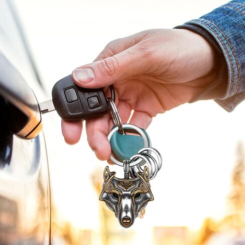 OIDEA نورس فايكنغ المفاتيح للرجال: عقدة سلتيك خمر الذئب رئيس مفتاح سلسلة حلقات المفاتيح تميمة مجوهرات هدية للرجال in Saudi Arabia