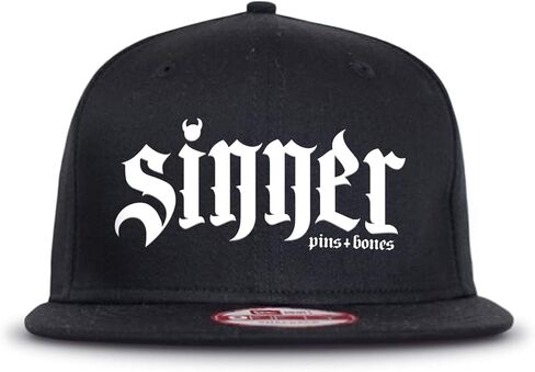 Pins & Bones Sinner Goth Hat Alternative Fashion Black Snapback Hat in Saudi Arabia