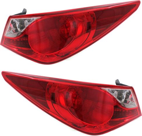 Garage-Pro Tail Light Assembly Set For Hyundai Sonata 2011-2014 Mounts on Body Halogen With Bulbs Driver Passenger Side, Outer in Saudi Arabia