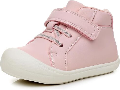 Apakowa Toddler First Walker Baby Boots for Boys and Girls – Baby Sneakers Style with Wide Toe Box, Easy Strap & Non-Slip Sole (Size 4-9 Toddler) in Kuwait