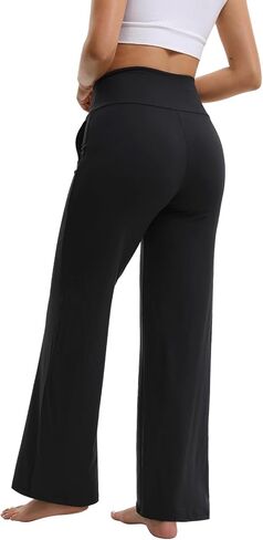 Womens Wide Leg Yoga Pants with Pockets, Stretch High Waisted Workout Casual Loose Lounge Pants in Saudi Arabia