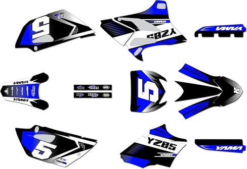 Graphics Kit for Yamaha YZ85 2015-2018 and 2019-2021 TURBO Series Blue 09 Mil - Dirt pit bike motorcycle stickers, dirtbike racing automotive decal motocross accessories no-plastics in Saudi Arabia