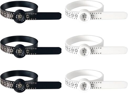 أداة قياس حجم الخاتم مع عدسة مكبرة - مقياس حجم الإصبع قابل لإعادة الاستخدام، مقاسات الولايات المتحدة 1-17 (6) in Kuwait