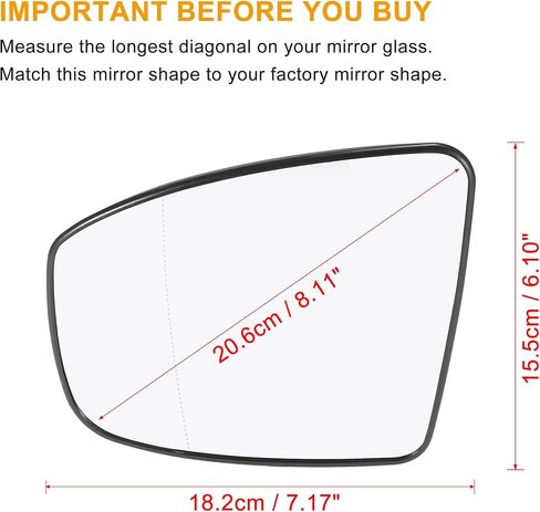 X AUTOHAUX Car Rearview Left Driver Side Heated Mirror Glass Replacement W/Backing Plate for Nissan Murano 2009-2014 in Saudi Arabia