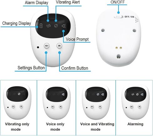 FENCY Wireless Bedwetting Alarm for Boys and Girls, USB Rechargeable, Pee Alarm, White in Saudi Arabia