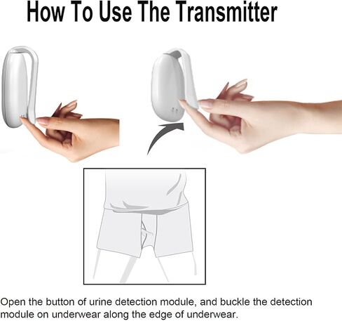 FENCY Wireless Bedwetting Alarm for Boys and Girls, USB Rechargeable, Pee Alarm, White in Saudi Arabia