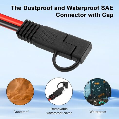 XRDS -RF 10AWG SAE to Solar Panel Connector Cable 20FT, Heavy-Duty Tinned Copper, Solar Extension Cable with SAE Polarity Reverse Adapter for Solar Power Systems and Battery Connections in Kuwait
