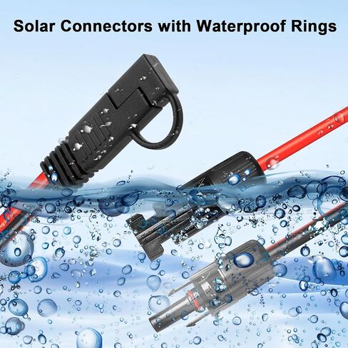 XRDS -RF 10AWG SAE to Solar Panel Connector Cable 20FT, Heavy-Duty Tinned Copper, Solar Extension Cable with SAE Polarity Reverse Adapter for Solar Power Systems and Battery Connections in Kuwait
