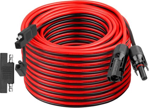 XRDS -RF 10AWG SAE to Solar Panel Connector Cable 20FT, Heavy-Duty Tinned Copper, Solar Extension Cable with SAE Polarity Reverse Adapter for Solar Power Systems and Battery Connections in Kuwait