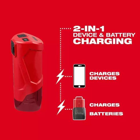 محول بطارية M12، شاحن USB، شاحن بطارية لـ 48-59-1211 M12 12V مزود طاقة مدمج وشاحن in Saudi Arabia
