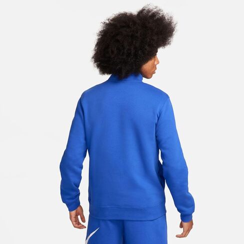 Nike Sportswear Club Men's Brushed-Back 1/2-Zip Pullover (US, Alpha, Medium, Regular, Regular, Green/White) in Saudi Arabia