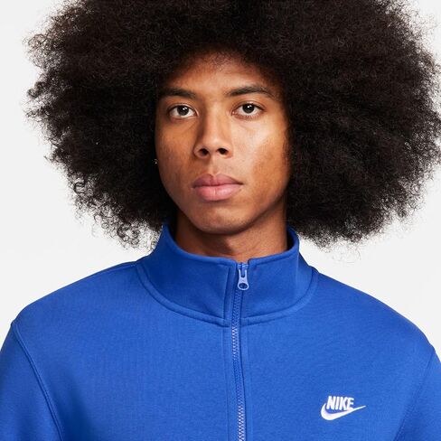 Nike Sportswear Club Men's Brushed-Back 1/2-Zip Pullover (US, Alpha, Medium, Regular, Regular, Green/White) in Saudi Arabia