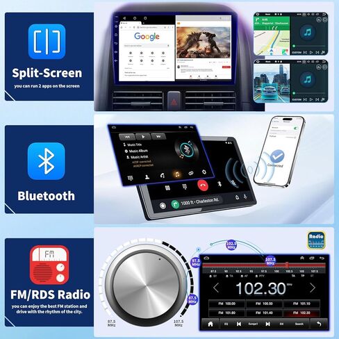 6.8" Double Din Car Radio Stereo for 1994–2002 Dodge Ram 1500 2500 3500/Cirrus 1995-2000/Jeep Grand Cherokee 1994-1998 with Android 13 Wireless & Wired Carplay Android Auto，Backup Camera+MIC in Kuwait