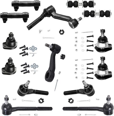 Detroit Axle - 4WD Front 14pc Suspension Kit for Chevy Blazer S10 GMC Jimmy Sonoma Isuzu Hombre, Tie Rod Ends Sway Bar Links Upper Lower Ball Joints Pitman Idler Arm Adjusting Sleeves Replacement in Saudi Arabia