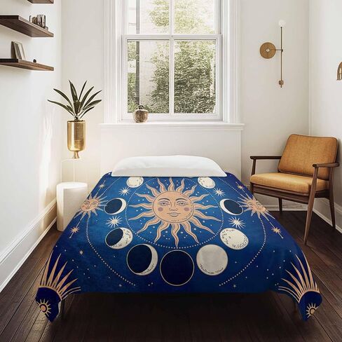 Tapestry Wall Hanging Celestial Sun and Moon Tapestries Aesthetic Blue Starry Galaxy Boho Tapestry for Bedroom Living Room College Dorm Art Wall Decor Decorative Backdrop 50x60 Inch in Saudi Arabia