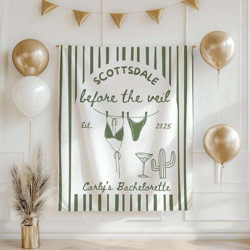 Scottsdale Before the Veil Bachelorette Tapestry, Arizona Desert Trip Party Decoration, Scottsdale Bachelorette Celebration Decor, Fun Bridal Shower Wall Hanging Accent in Saudi Arabia