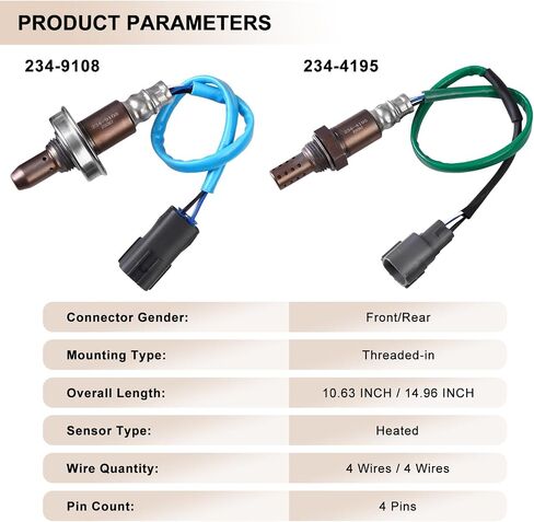 Oxygen O2 Sensor Upstream Downstream Fits for Subaru Forester 2011 2012 2013 2.5L H4, for Subaru Impreza 2010 2011 2012 2013 2014 2.5L H4 - O2 Sensors Replace 234-9108 234-4195 Set of 2 in Saudi Arabia