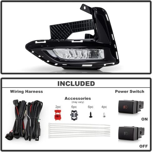 ACANII - For 2020 2021 2022 Nissan Sentra LED Bumper Fog Lights Driving Lamps w/Switch Pair Set Replacement Left+Right in Saudi Arabia