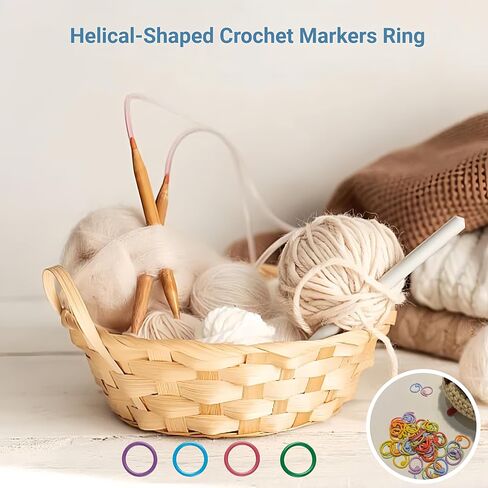 Wonafa 50pcs علامات غرزة معدنية مستديرة ، علامات غرزة الكروشيه المعدنية ، مع صندوق تخزين لعلامة Crocheting Tag DIY Craft Project (orbicular-50pcs) in Kuwait