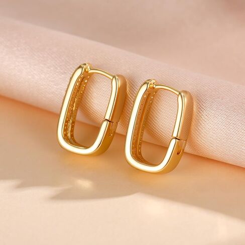 Small Chunky Gold Hoop Earrings for Women, 18K Gold Plated Hypoallergenic Cubic Zirconia Small Thick Huggie Hoop Earrings Jewelry Gifts for Women in Saudi Arabia