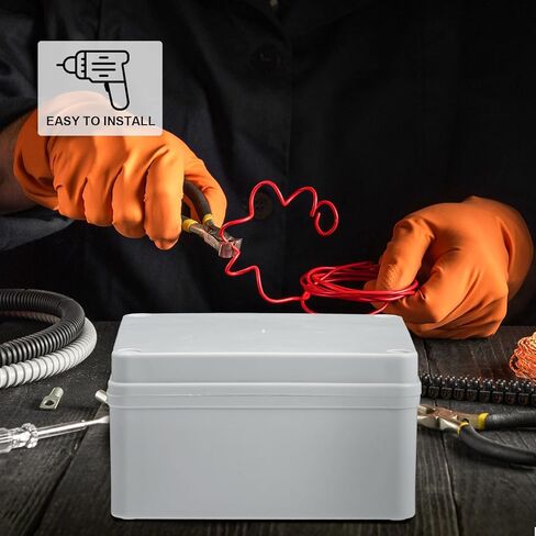 Kanayu 2 Pcs Plastic Junction Box Dustproof Conduit Box Gray Waterproof Electrical Box Outdoor Universal Weatherproof DIY Case Enclosure (6 x 6 x 3 Inch) in Kuwait