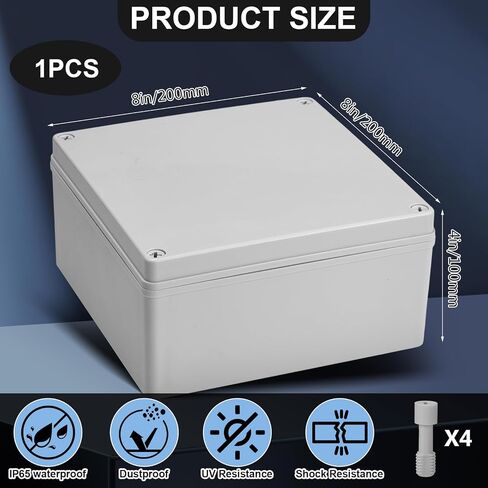 Kanayu 2 Pcs Plastic Junction Box Dustproof Conduit Box Gray Waterproof Electrical Box Outdoor Universal Weatherproof DIY Case Enclosure (6 x 6 x 3 Inch) in Kuwait