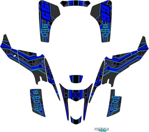 Graphics Kit for Suzuki LTZ 400 (2003-2008) Electron Series Blue 16 Mil-Dirt bike Custom Racing Graphics Decals Stickers Kit, no-plastics in Saudi Arabia